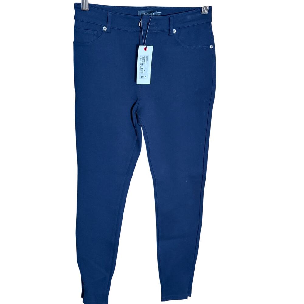 Ted Baker Strenti Navy Stretch Skinny Pants Ankle Zip Ponte Trousers Size 1 NWT